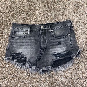 LAST CHANCE: free people black denim shorts